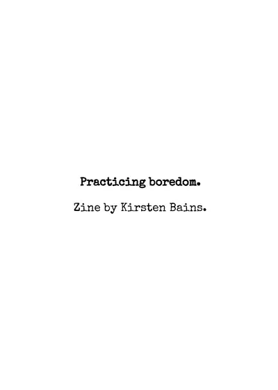 Boredom as Self-Care